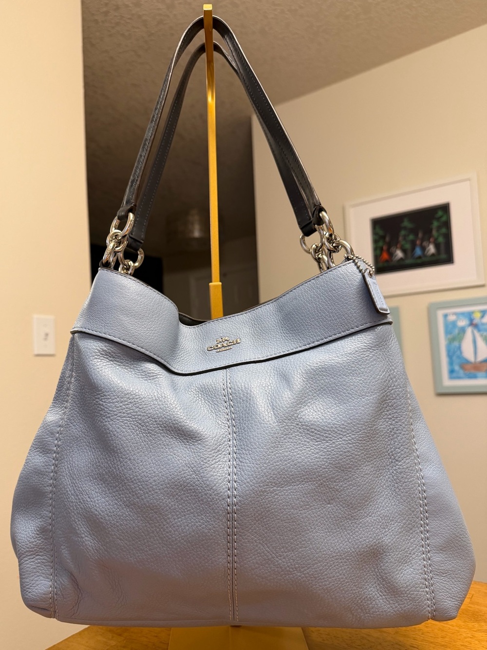 Rare Coach Light Blue and Navy Lexy Bag f38991